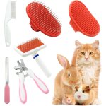 Cmws - kit de toilettage pour lapin et lapin avec brosses pour la perte de poils, peigne de perte d'animaux, ...