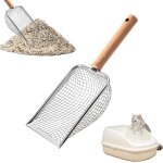 Cmws - pelle a litire pour chat, pelle a litire en mtal, cat litter scoop avec manche en bois, pelle ...