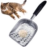 Cmws - pelle a litire en mtal durable pour chat avec longue poigne ergonomique et grande fente a grands ...