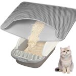 Cmws - tapis pour bac a litire de chat 56 x 43 cm, double couche tapis de litire pour chats, tapis ...