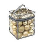 D�co de sapin de no�l kit 52 pi�ces, boule, guirlande et cimier - dor�
