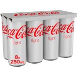 Coca - cola light pack de 8 canettes 250ml - total 2000ml