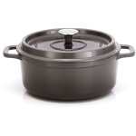 Cocotte ronde invicta taupe diam 28 cm Cocotte ronde invicta taupe diam 28 cm