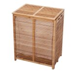 Coffre / panier � linge hwc - b18, bambou 61x50x35cm