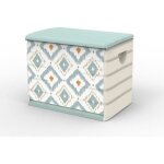 Coffre de rangement vintage plastiken 260 l en plastique 80 x 61 x 53 cm beige et vert d�eau