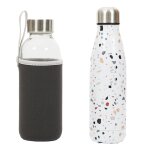 Coffret de 2 bouteilles 50 cl - 1 en verre et 1 isotherme - multicouleur