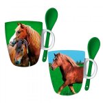 Coffret 2 mugs cheval avec cuill�re