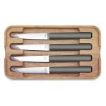 Coffret de 4 couteaux a steak hector gris taupe, lame lisse