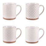 Coffret de 4 mugs jaspe 35 cl beige