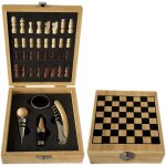 Coffret 4 pi�ces accessoires vin en bois poli