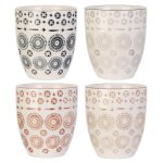 Coffret de 4 tasses en cramique 25cl motif mandala collection mirage
