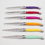 Coffret 6 couteaux laguiole irise assortis