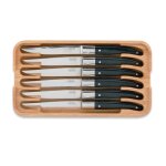 Coffret de 6 couteaux a steak laguiole lame dente