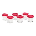 Coffret de 6 pots yaourt verre avec couvercle et gouttoir (255109 - 13300) yaourtire (xf100101 xf100501 ...