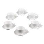 Coffret de 6 tasses a caf avec sous tasses 10 cl ptale