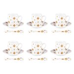 Coffret 6 tasses a caf avec sous tasses eleor 10 cl