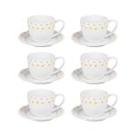 Coffret de 6 tasses a caf avec sous tasses marguerite 10 cl
