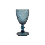 Coffret 6 verres a pied diamond bleu 34 cl