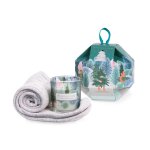 Coffret bougie et chaussettes sapin de no�l  heart and home