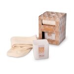 Coffret cadeau bougie sous bois givr� et paire de chaussettes