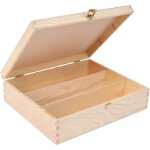 Coffret cadeau caisse  vin en bois - boite rangement - 3 bouteilles - 35 x 30 x 10 cm - bote non peint ...