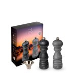 Coffret cadeau - duo de moulins a poivre et a sel paris u'select 18 cm accompagn� d'un entonnoir en inox ...