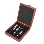 Coffret cadeau elgant de 4 tire - bouchons dans un coffret en bois ¿ idal pour les amateurs de vin ...
