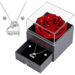 Coffret cadeau pour maman rose eternelle avec collier et boucles d'oreilles