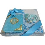 Coffret cadeau musulman - tapis de prire - tesbih 99 perles - livre de sourate - couleur or