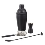 Coffret a cocktail inox noir shaker accessoires Coffret a cocktail inox noir shaker accessoires