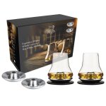 Atmosph�re whisky 2 sets de d�gustation whisky avec socles rafraichissants basalte en coffret cadeau