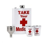 Coffret flasque a alcool médecine avec gobelets Coffret flasque a alcool médecine avec gobelets