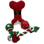 Coffret jouets de no�l pour chien ¿ peluches, balles et corde