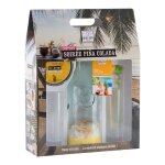 Coffret de m�lange et accessoires pour pi�a colada et 2 verres * contenance : 240 g * m�lange pour pi�a ...