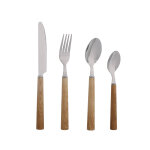 Coffret m�nag�re de 24 pi�ces round fa�on bois