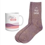 Coffret mug chaussettes fille chérie Coffret mug chaussettes fille chérie