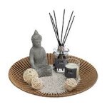 Coffret senteur eucalyptus plateau, diffuseur, bougie, cactus et accessoires