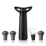 Coffret vacuvin pompe a vide noire 3 bouchons 1 anti - goutte Coffret vacuvin pompe a vide noire 3 bouchons 1 anti - goutte