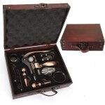 Coffret vin homme ¿ bois et m�tal, accessoires complets