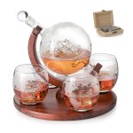 Coffret whisky et carafe avec 4 verres graves, cadeau unique pour papa, mari, petit ami, amateurs de ...