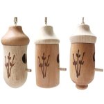 Colibri suspendu en bois 12x5cm, maison, cabane, jardin ext�rieur, patio, d�coration, mini nids d'oiseaux, ...