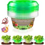 Collerette anti - limaces - lot de 20 anneaux de protection en plastique pet - r�utilisable, vert et ...