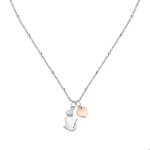Collier en acier - morellato - savl05 - dor rose - pendentif coeur - 38 + 4 cm