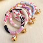 Collier ajustable fait a la main pour chien chat collier avec clochette imprim, collier pour animaux, ...