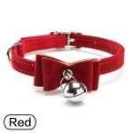Collier pour animaux de compagnie chaton mignon velours noeud papillon scurit elastique rglable noeud ...