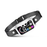 Collier anti aboiement pour chien 4 modes 8 niveaux ip67 anti fausse d�tection blanc yonis