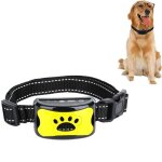Collier antiaboiement rechargeable etanche 7 niveaux veille 60 jours jaune yonis