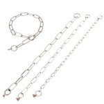 Colliers de cha�ne en acier inoxydable chain necklace 80cm eslabon eslabon long