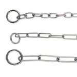 Colliers de cha�nes en acier chrom� 3, 2mm. x 55cm. eslabon court eslabon