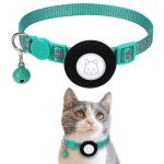 Collier pour chat avec boucle de s�curit� pour support gps et cloche r�fl�chissant airtag collier de ...